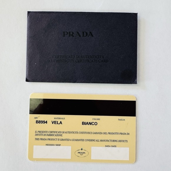 PRADA Shoulder Crossbody Bag Purse Nylon White Solid Used With Certificate - Picture 5 of 5